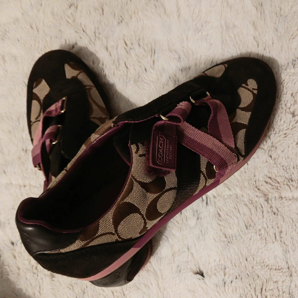 Coach Women's Brown and Purple Sneakers